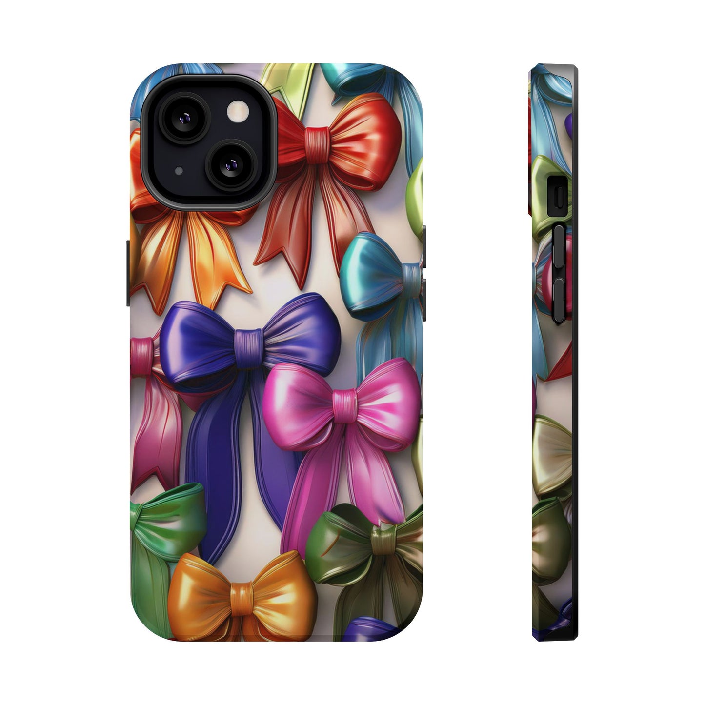 MagSafe Vibrant Bows Phone Case, Top Trending iPhone Phone Case, Multicolor Vibrant Bow Phone Case