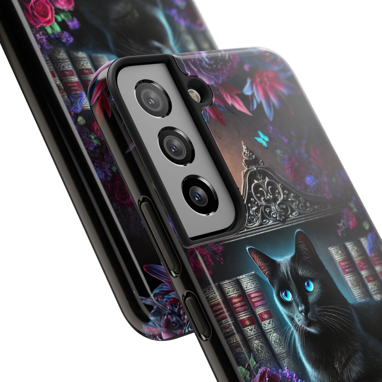 iPhone, Samsung Galaxy Cell Phone Black Cat Bookcase Design