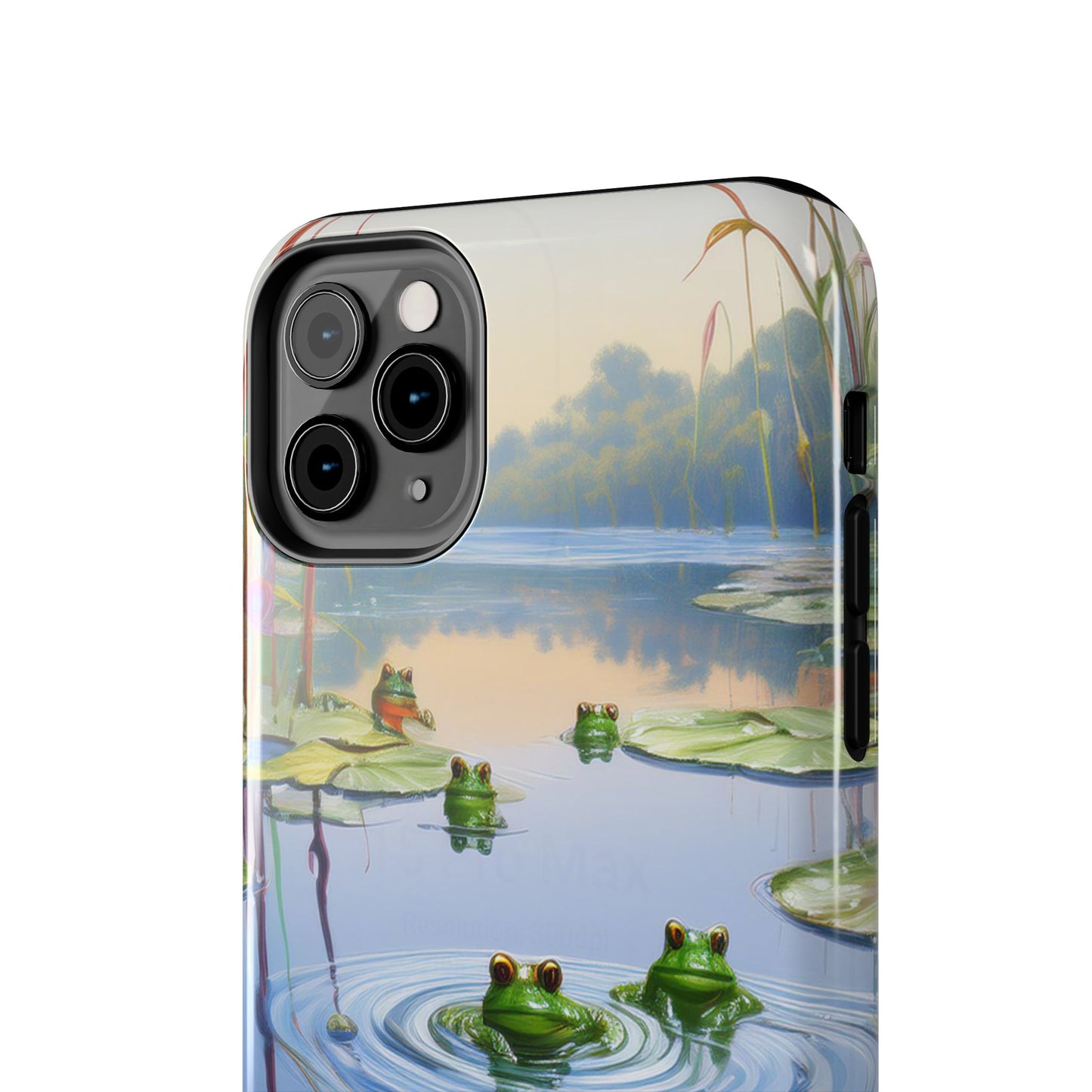 Lily Pads and Frogs Phone Case, Mountain View Raindrops Nature Scene for iPhone or Samsung Galaxy