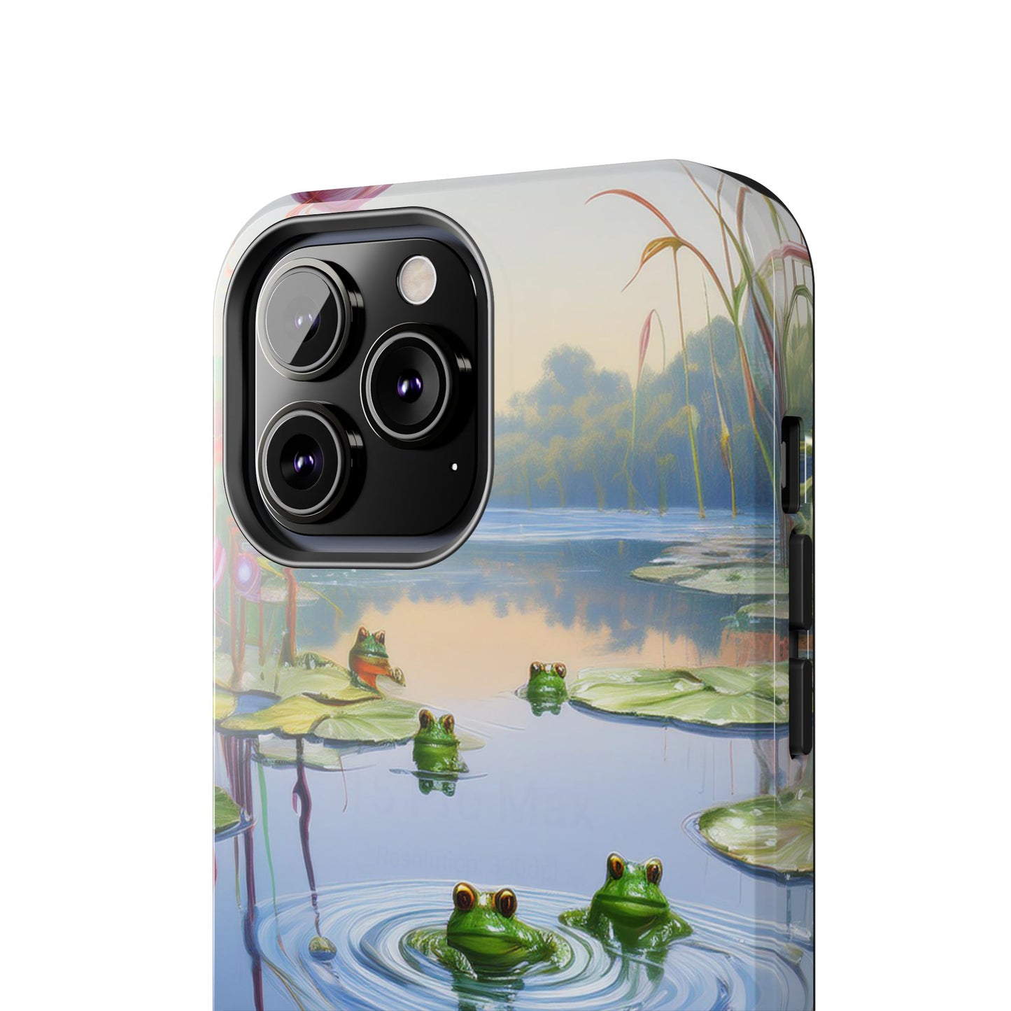 Lily Pads and Frogs Phone Case, Mountain View Raindrops Nature Scene for iPhone or Samsung Galaxy