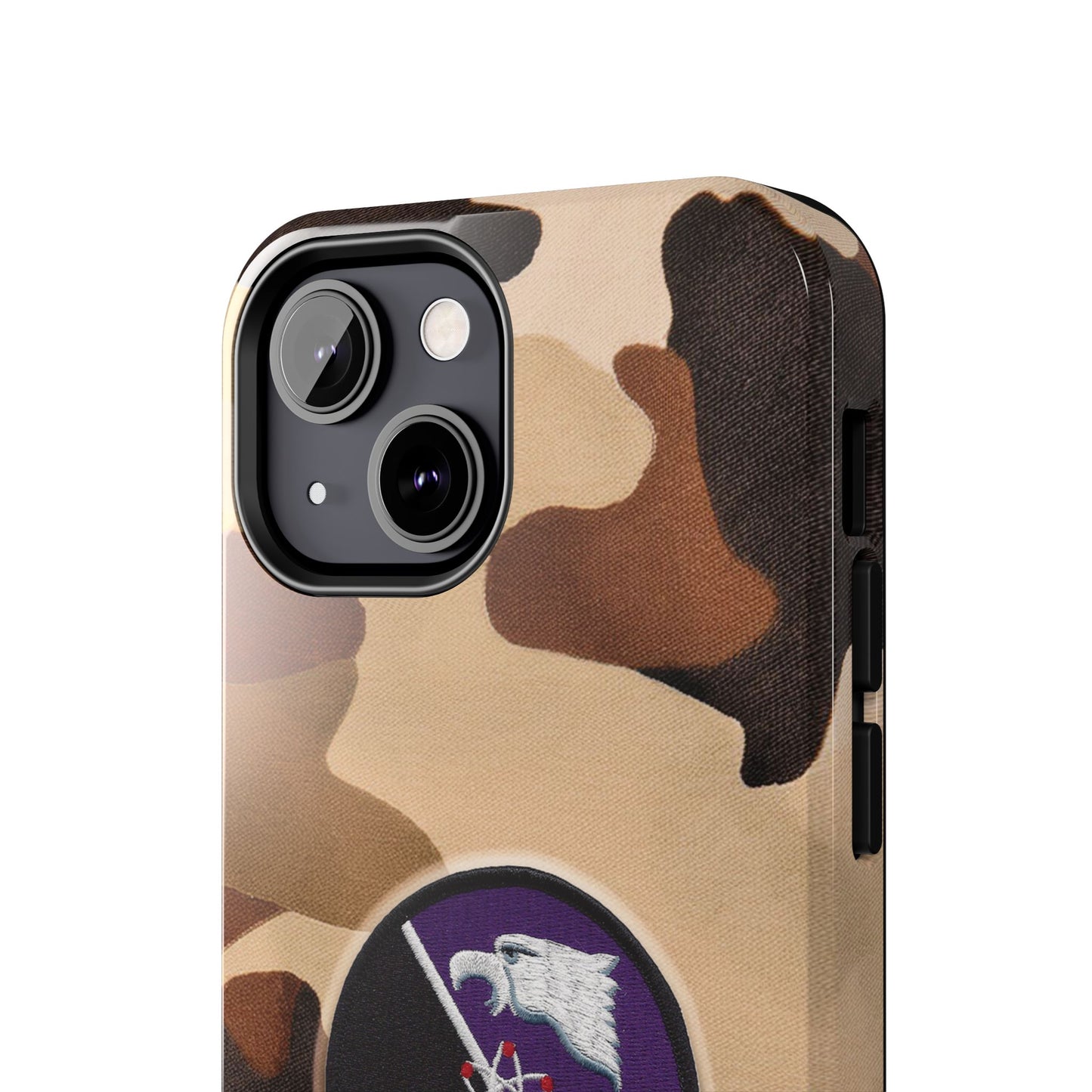 Air Force Squadron 510 iPhone Cell Phone Case, 510th Squadron Patch, Brown Camouflage