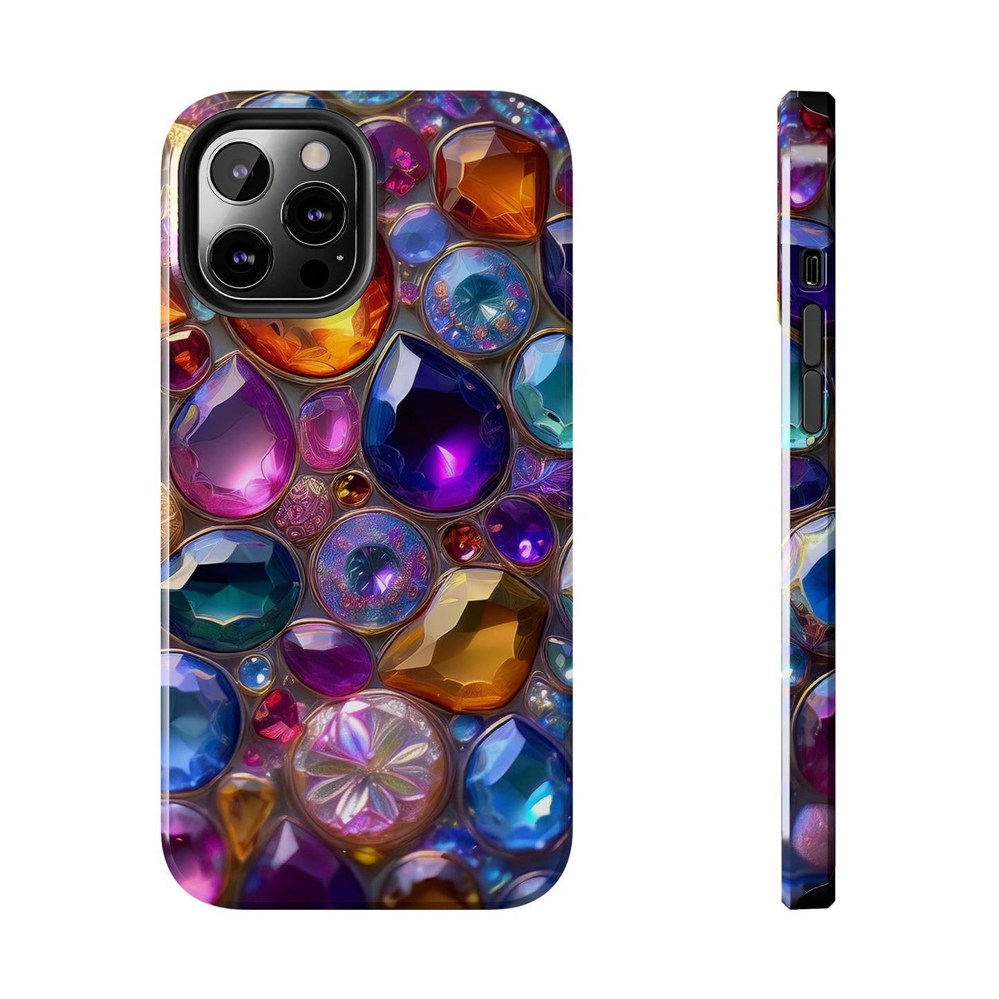 IPhone, Samsung 3D Gems Phone Case, Luxury Jeweled Print Design