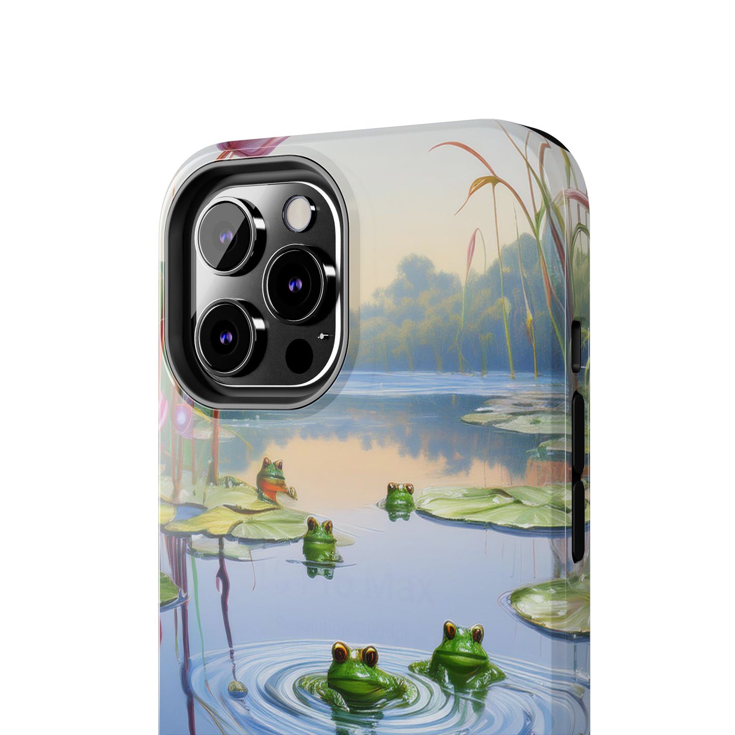 Lily Pads and Frogs Phone Case, Mountain View Raindrops Nature Scene for iPhone or Samsung Galaxy