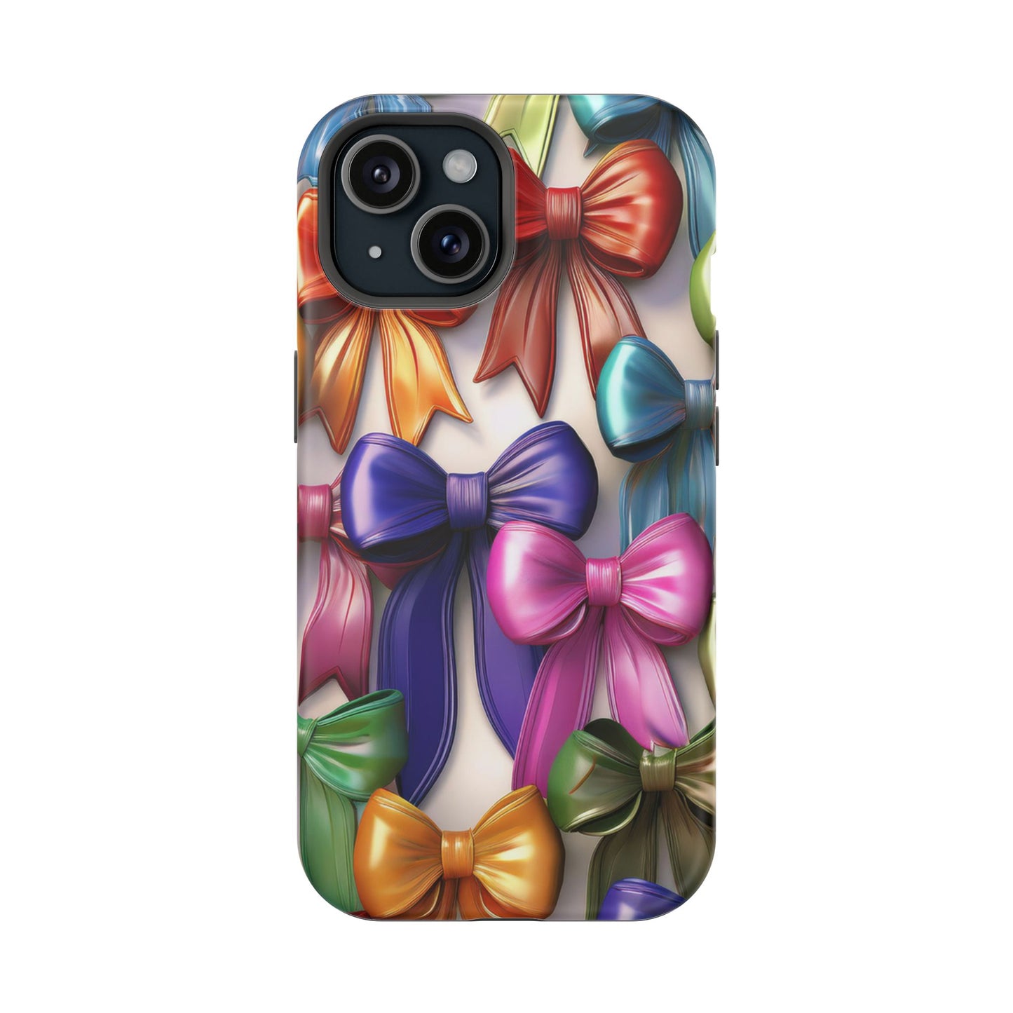 MagSafe Vibrant Bows Phone Case, Top Trending iPhone Phone Case, Multicolor Vibrant Bow Phone Case