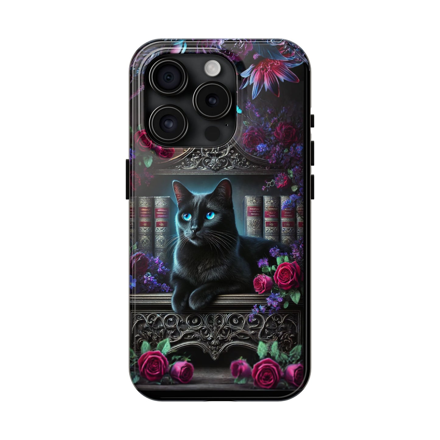 iPhone, Samsung Galaxy Cell Phone Black Cat Bookcase Design