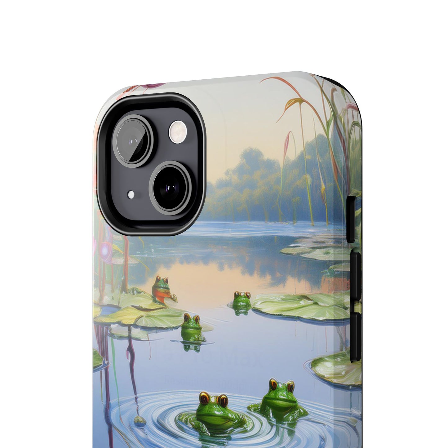 Lily Pads and Frogs Phone Case, Mountain View Raindrops Nature Scene for iPhone or Samsung Galaxy