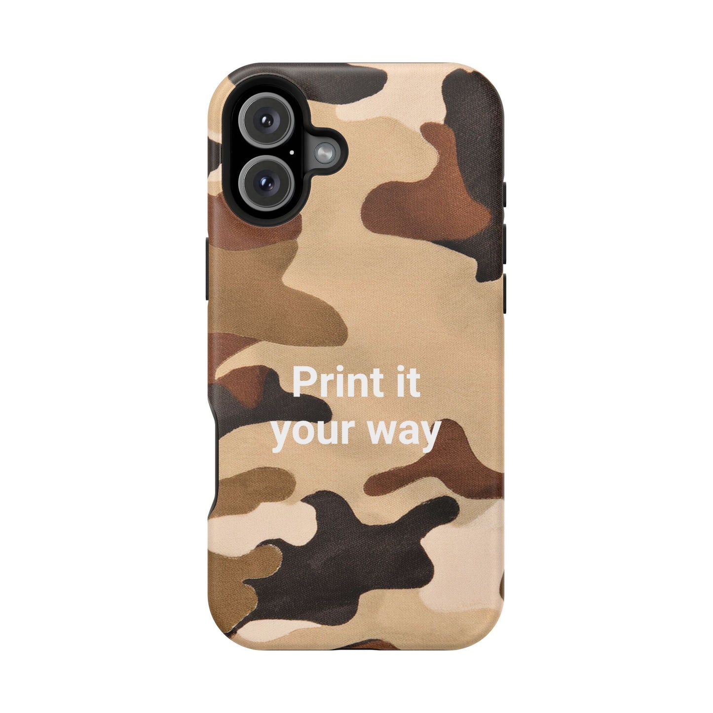Brown Camouflage Cell Phone Case Design, Impact Resistant, Matt Finish - Customizable iPhone or Samsung Case, Protective Cover, Hard Shell,