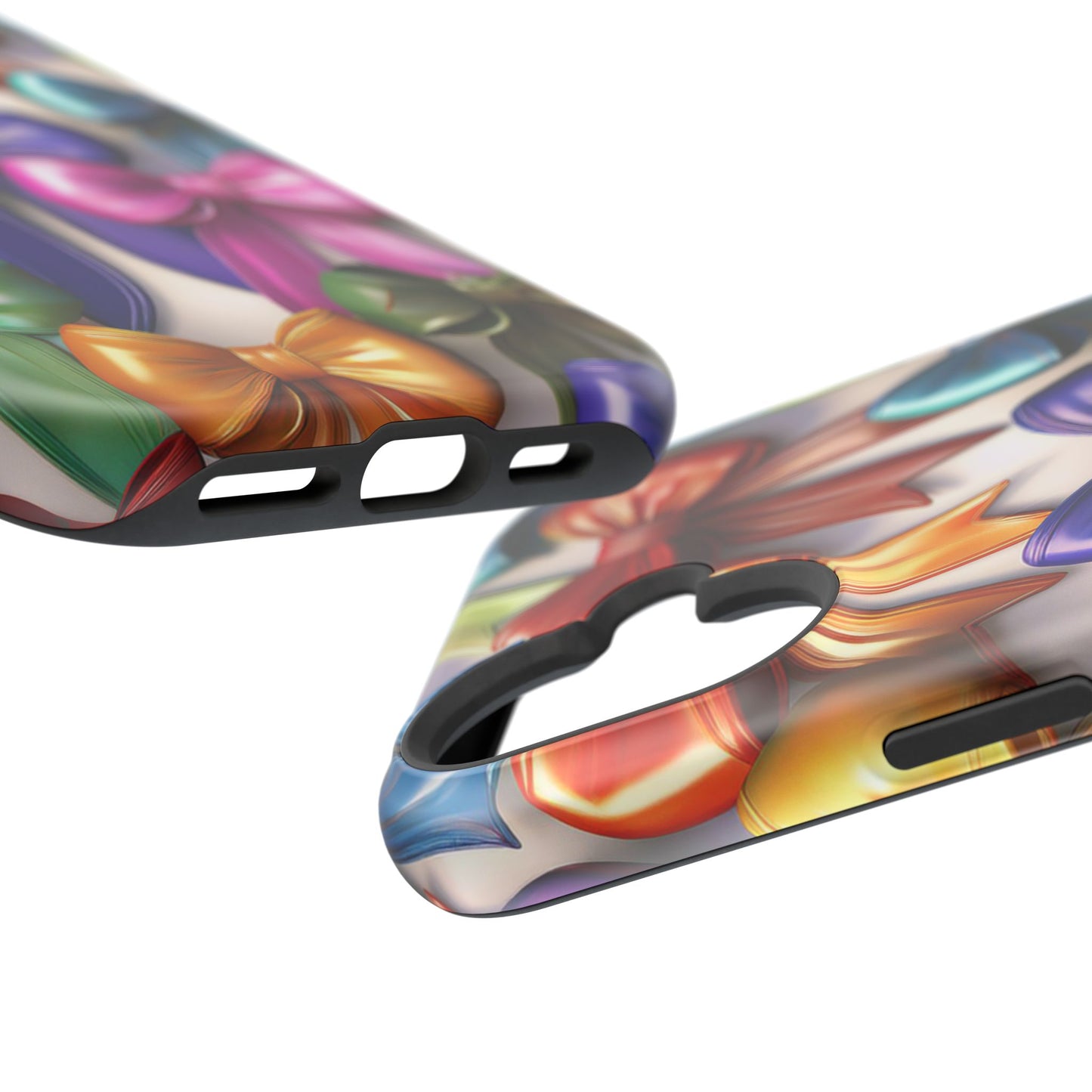 MagSafe Vibrant Bows Phone Case, Top Trending iPhone Phone Case, Multicolor Vibrant Bow Phone Case