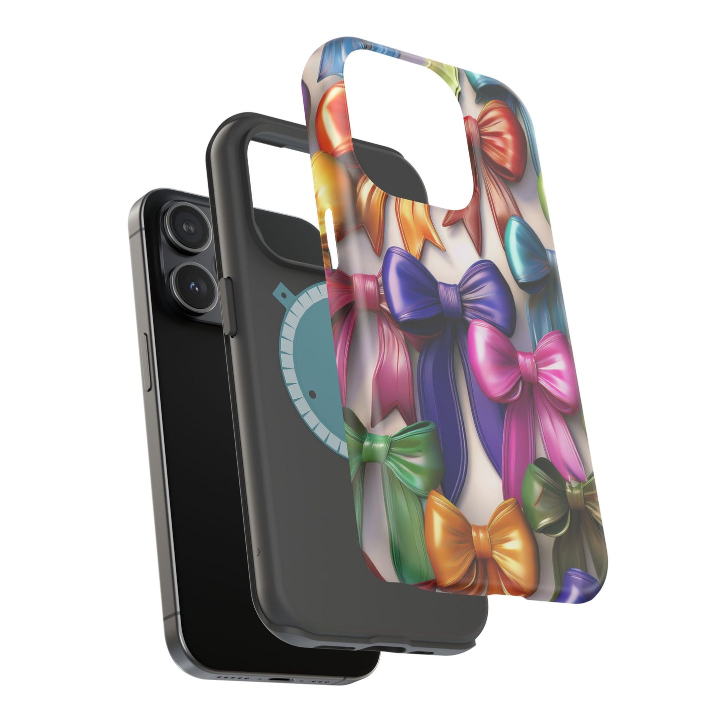 MagSafe Vibrant Bows Phone Case, Top Trending iPhone Phone Case, Multicolor Vibrant Bow Phone Case