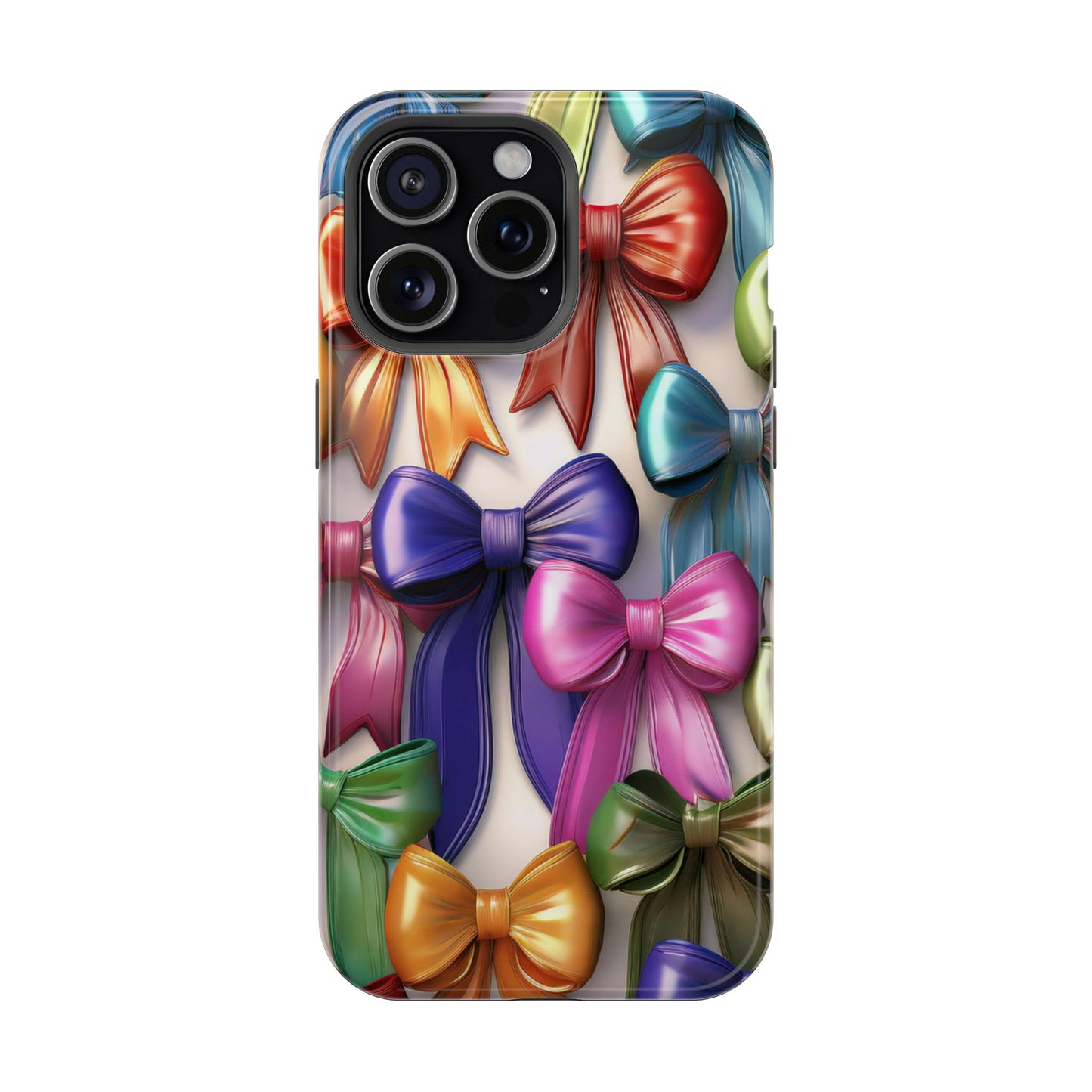 MagSafe Vibrant Bows Phone Case, Top Trending iPhone Phone Case, Multicolor Vibrant Bow Phone Case
