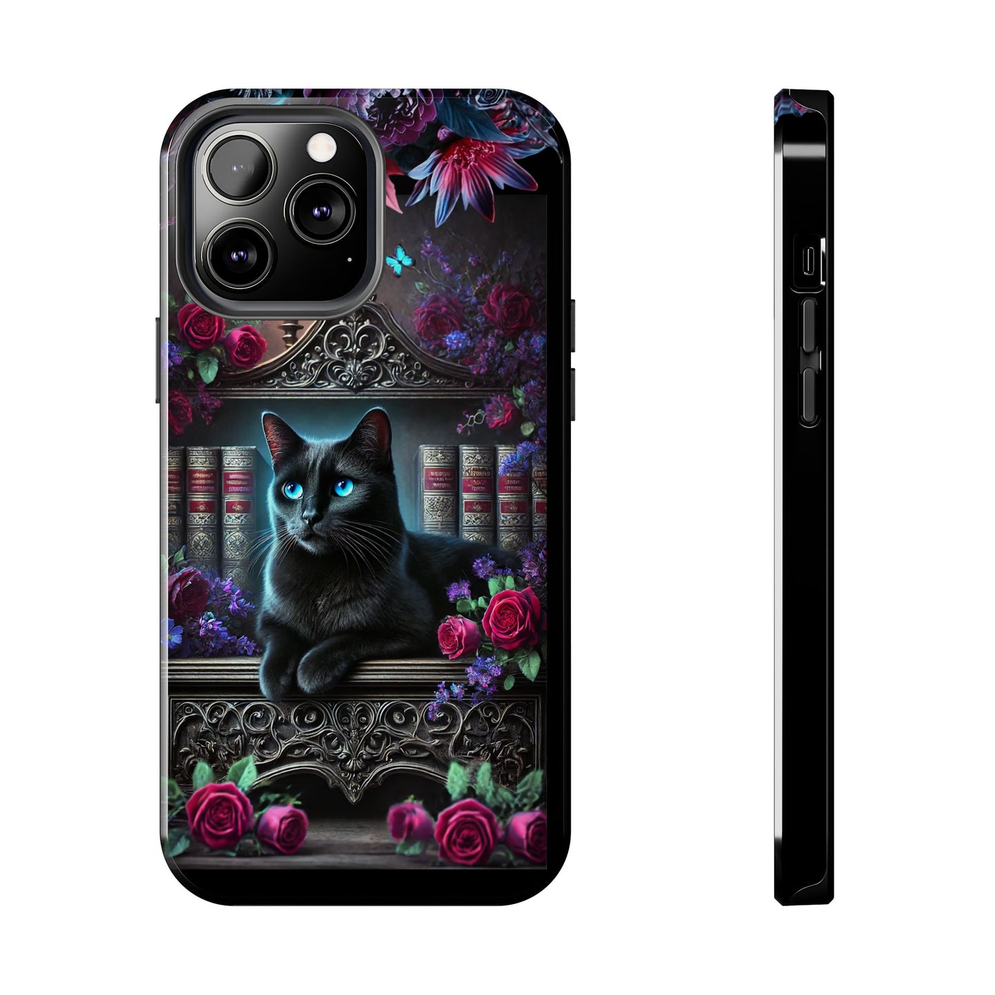 iPhone, Samsung Galaxy Cell Phone Black Cat Bookcase Design