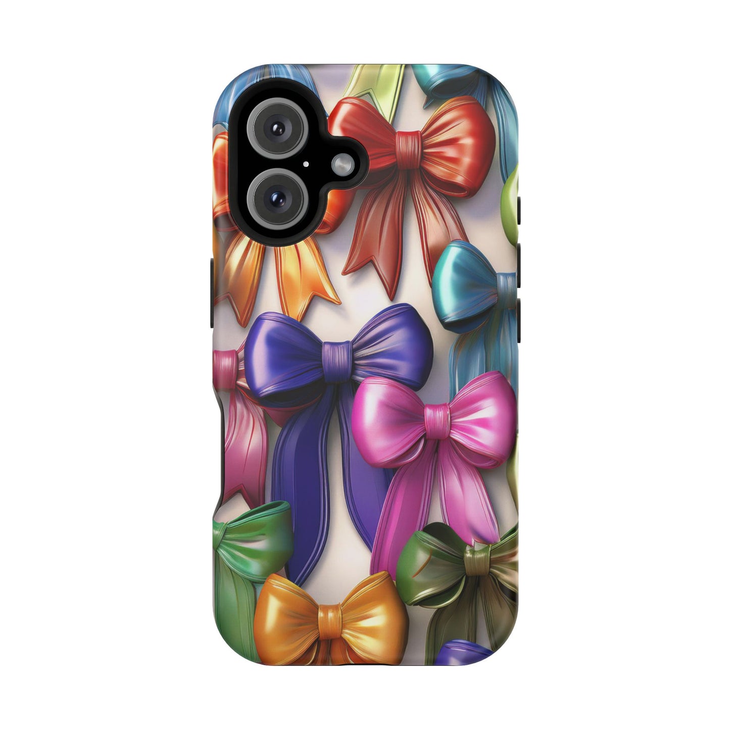 MagSafe Vibrant Bows Phone Case, Top Trending iPhone Phone Case, Multicolor Vibrant Bow Phone Case