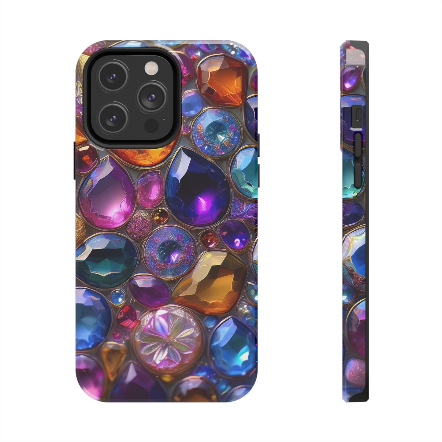 IPhone, Samsung 3D Gems Phone Case, Luxury Jeweled Print Design