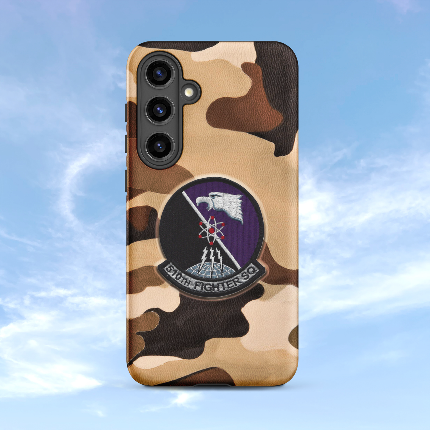 Air Force Squadron 510 Samsung Cell Phone Case, 510th Squadron Patch, Brown Camouflage