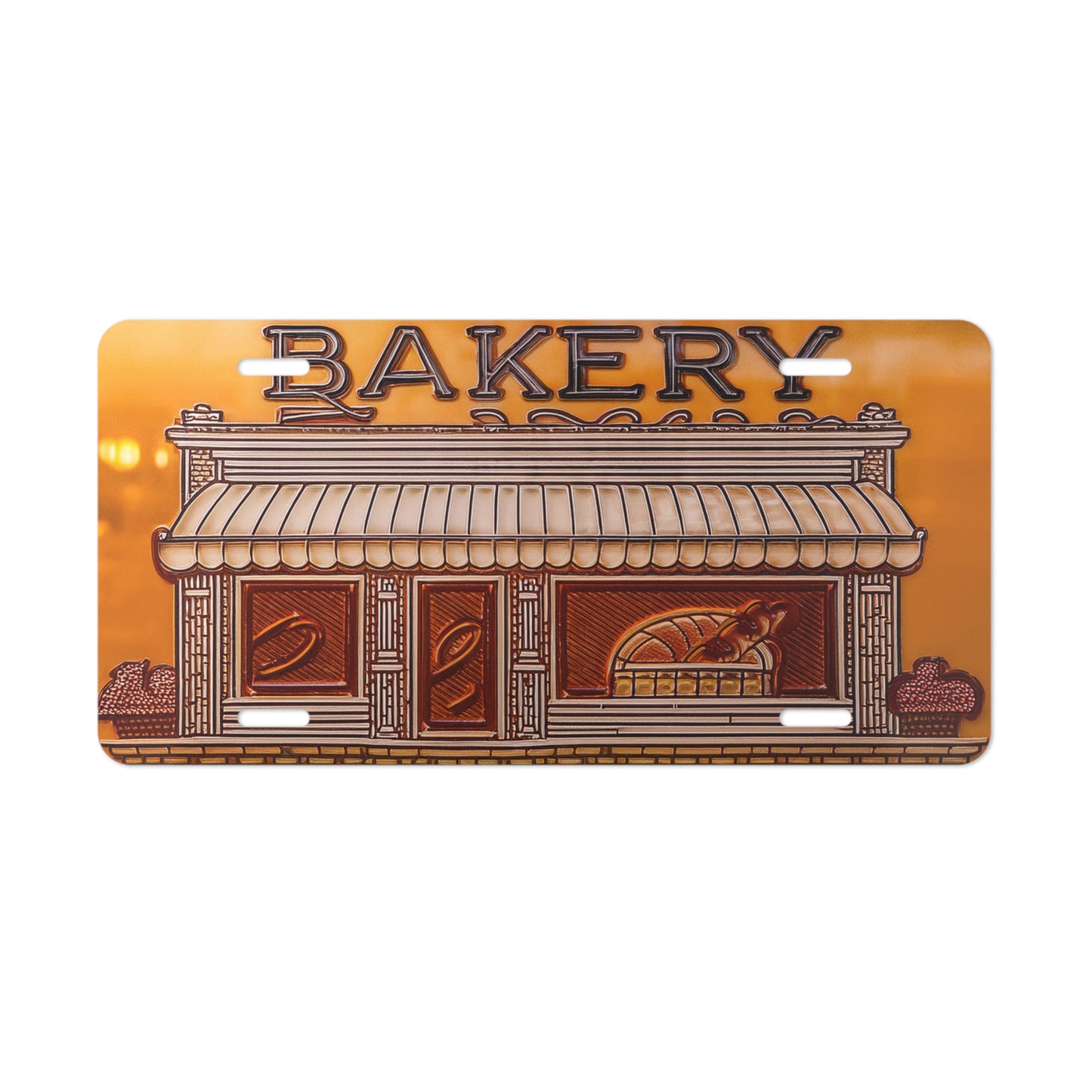 Custom vanity plate made from durable aluminum, measuring 12x6 inches, with pre-drilled holes for easy installation, perfect for vehicles or wall decor