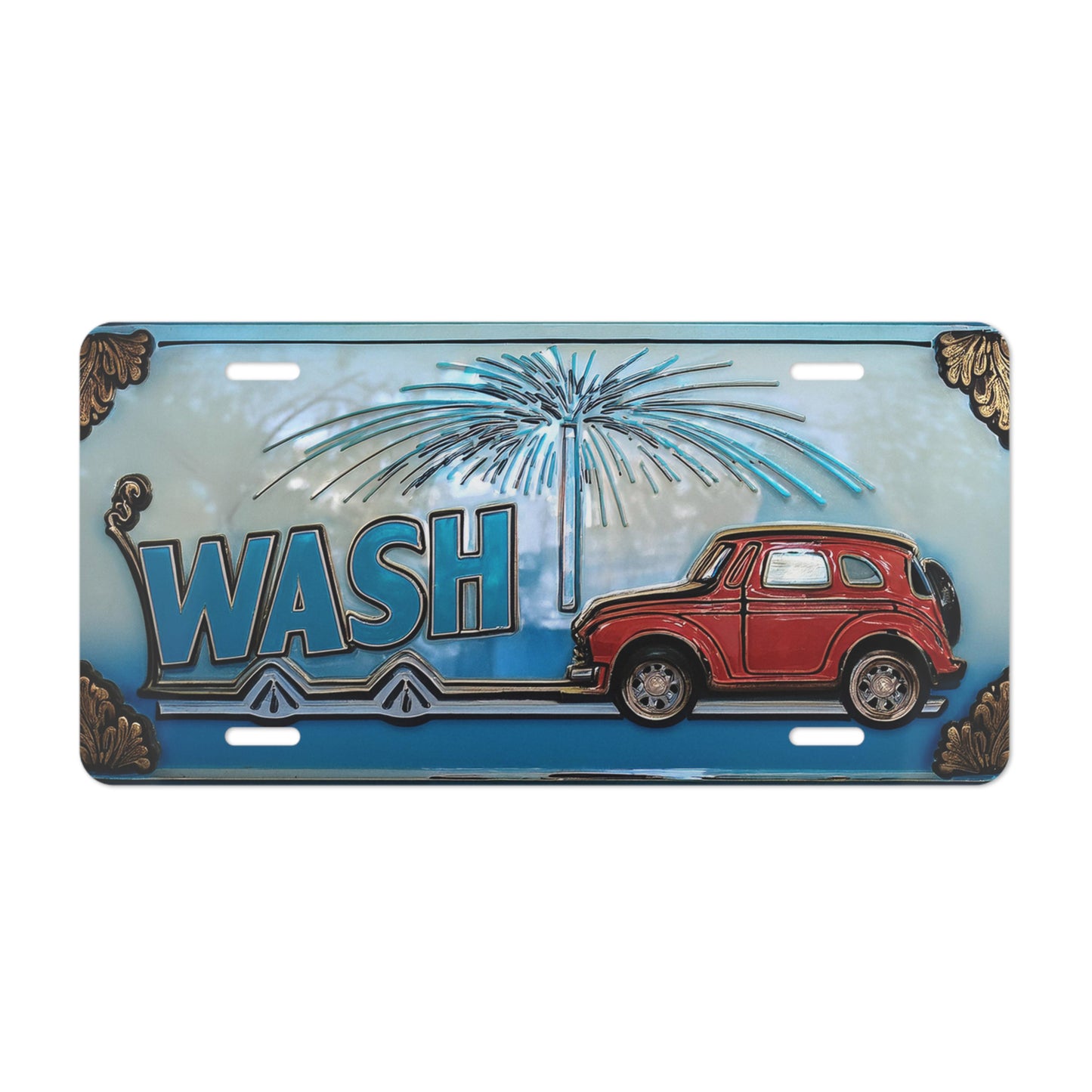 Custom vanity plate made from durable aluminum, measuring 12x6 inches, with pre-drilled holes for easy installation, perfect for vehicles or wall decor