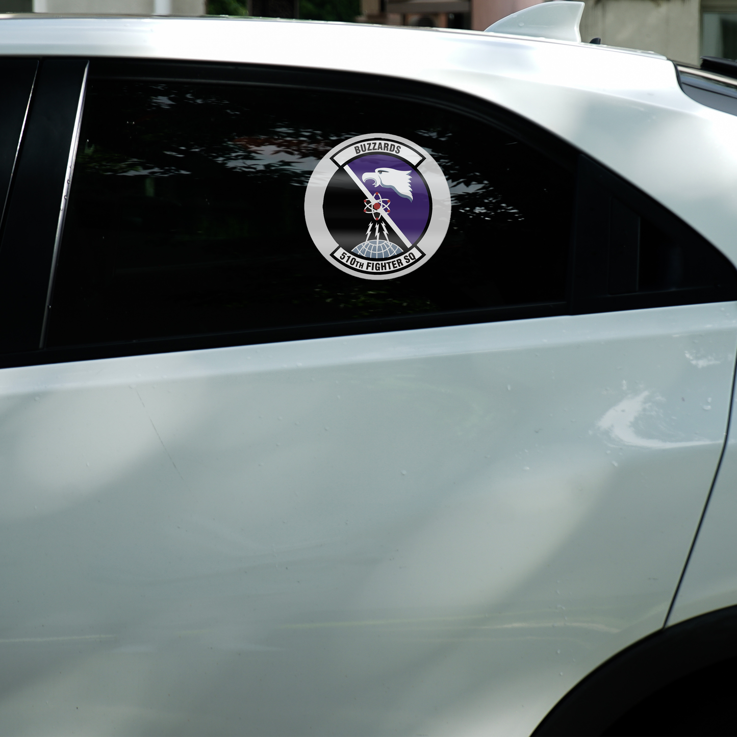 Custom car window decal featuring your personalized logo or picture, displayed on a sleek vehicle window for a unique and stylish touch