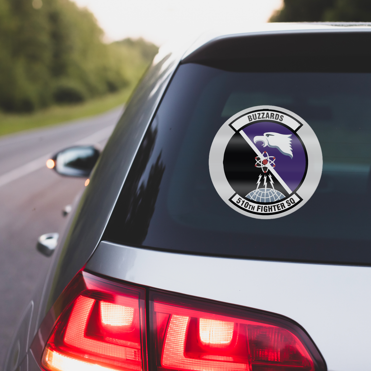 Custom car window decal featuring your personalized logo or picture, displayed on a sleek vehicle window for a unique and stylish touch