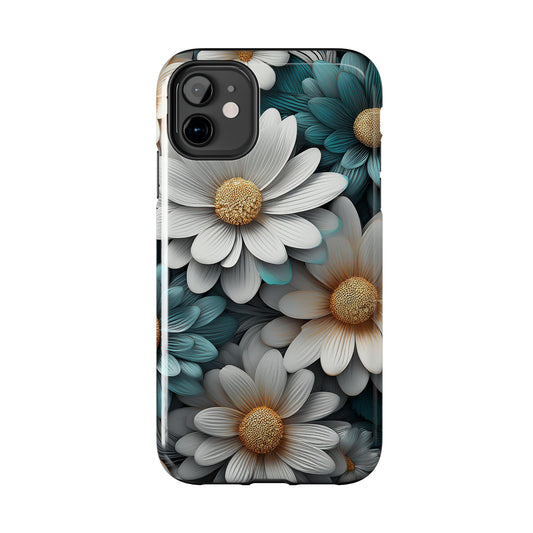 Blue and White Daisy Phone Case – Floral Samsung & iPhone Cover